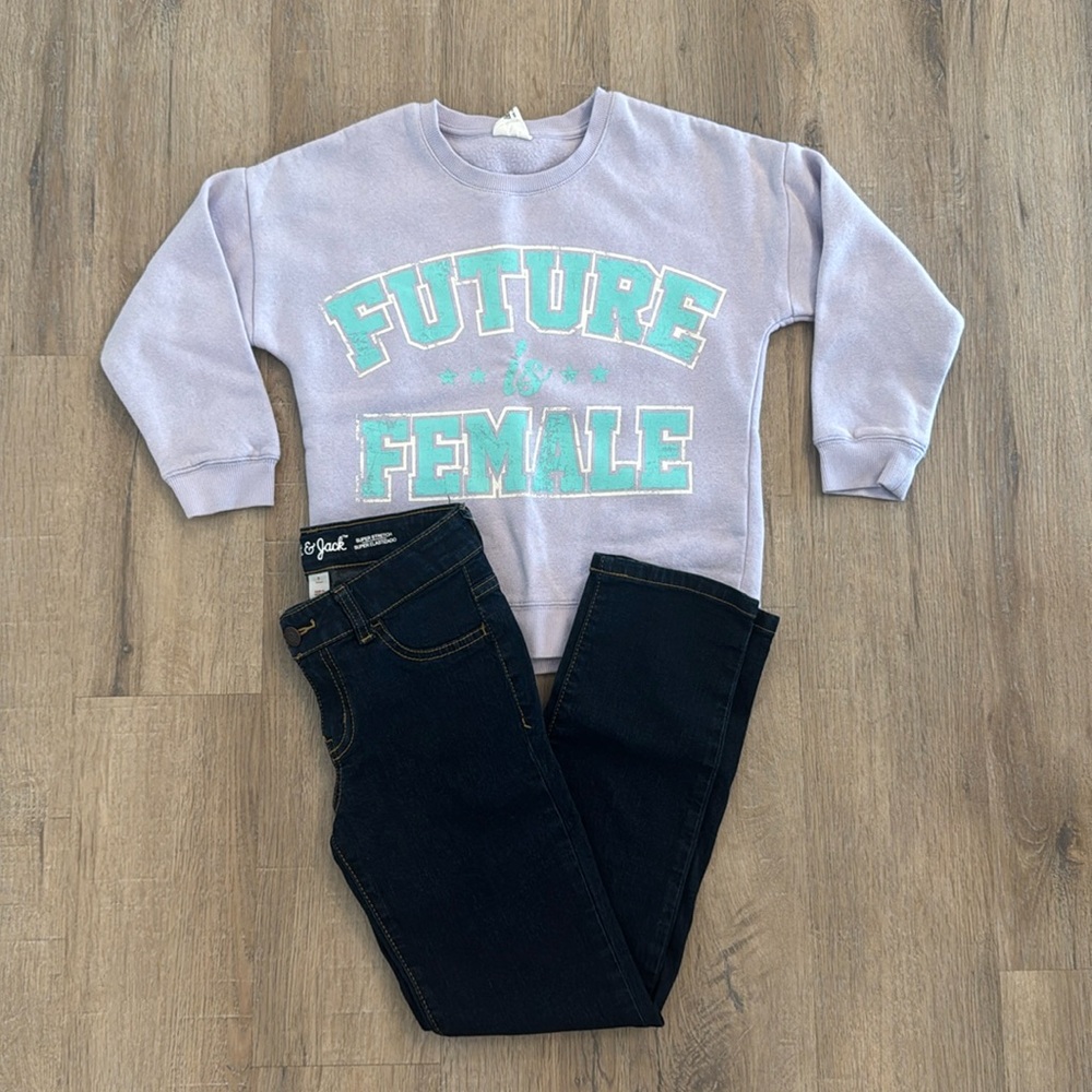 Cotton On Sweatshirt and Cat & Jack Jeans